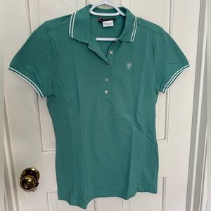 Ariat Mint Green Polo Shirt with white detailing
